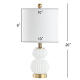 Daisy 20" Ribbed Metal/Glass LED Table Lamp
