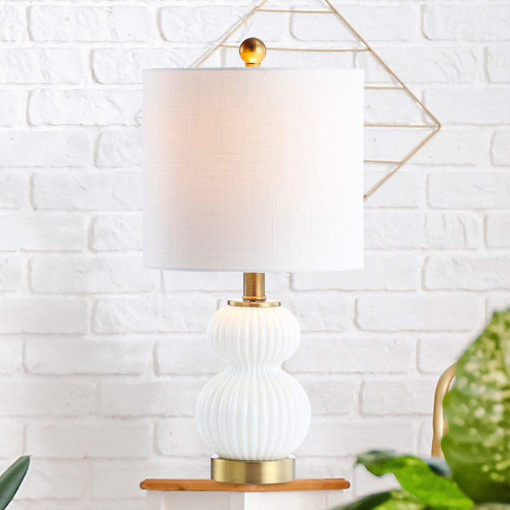 Daisy 20" Ribbed Metal/Glass LED Table Lamp