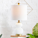 Daisy 20" Ribbed Metal/Glass LED Table Lamp