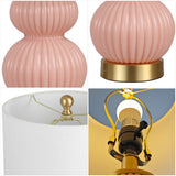 Daisy 20" Ribbed Metal/Glass LED Table Lamp