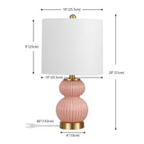 Daisy 20" Ribbed Metal/Glass LED Table Lamp