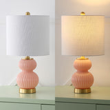 Daisy 20" Ribbed Metal/Glass LED Table Lamp