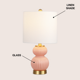 Daisy 20" Ribbed Metal/Glass LED Table Lamp