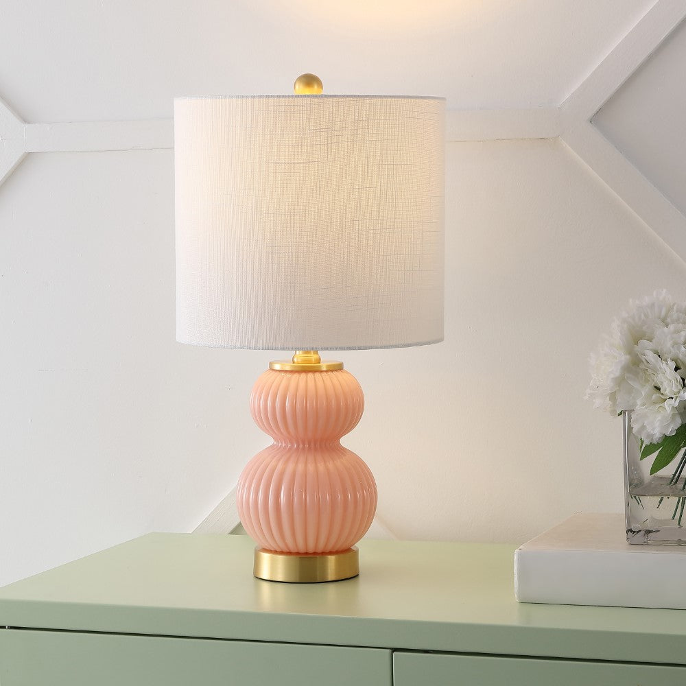 Daisy 20" Ribbed Metal/Glass LED Table Lamp