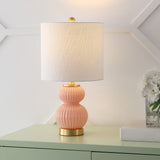 Daisy 20" Ribbed Metal/Glass LED Table Lamp