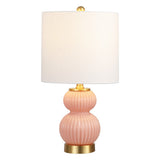 Daisy 20" Ribbed Metal/Glass LED Table Lamp