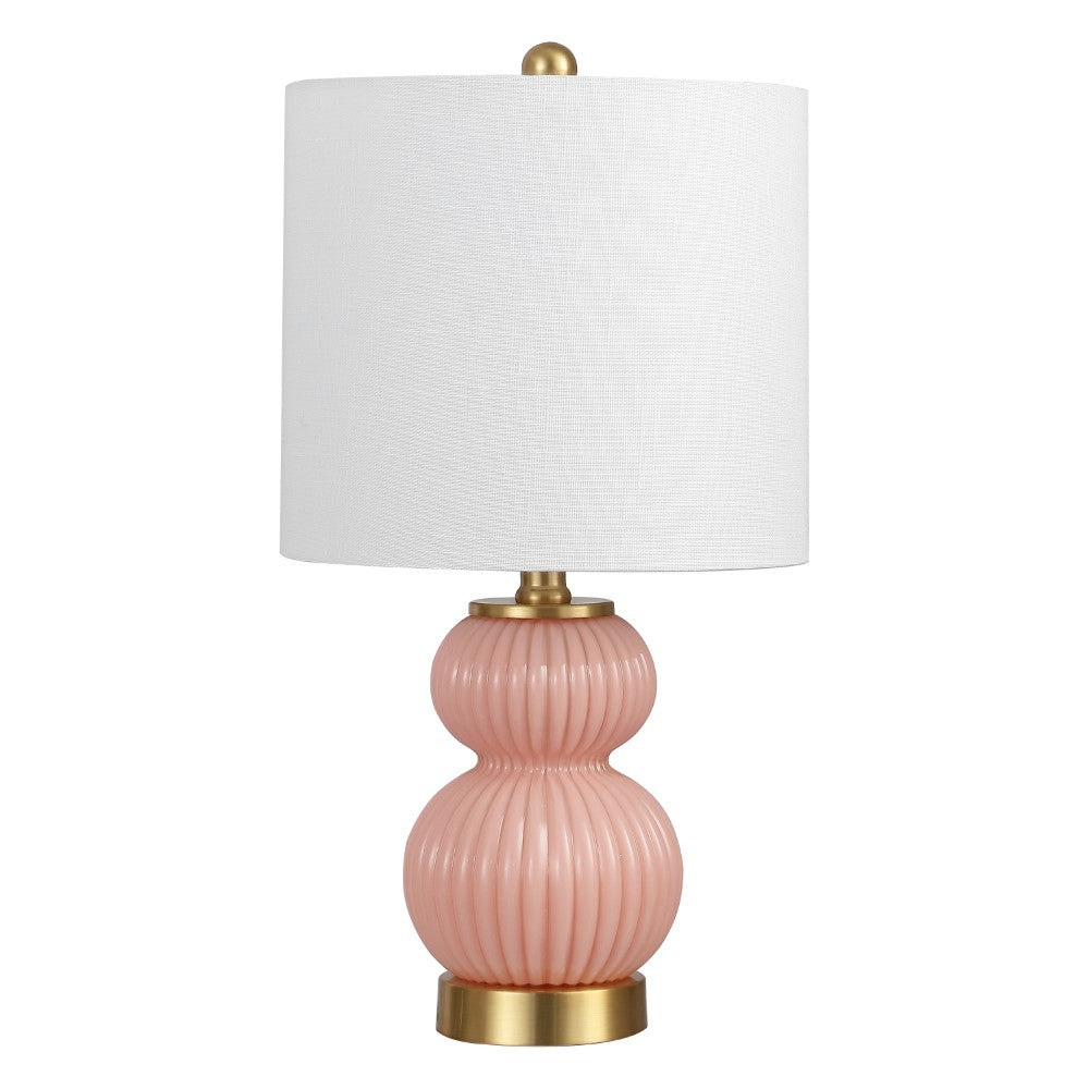 Daisy 20" Ribbed Metal/Glass LED Table Lamp