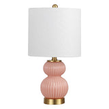 Daisy 20" Ribbed Metal/Glass LED Table Lamp