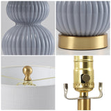 Daisy 20" Ribbed Metal/Glass LED Table Lamp