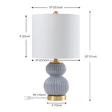 Daisy 20" Ribbed Metal/Glass LED Table Lamp
