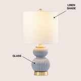 Daisy 20" Ribbed Metal/Glass LED Table Lamp
