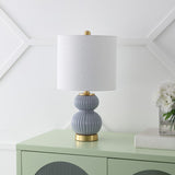 Daisy 20" Ribbed Metal/Glass LED Table Lamp