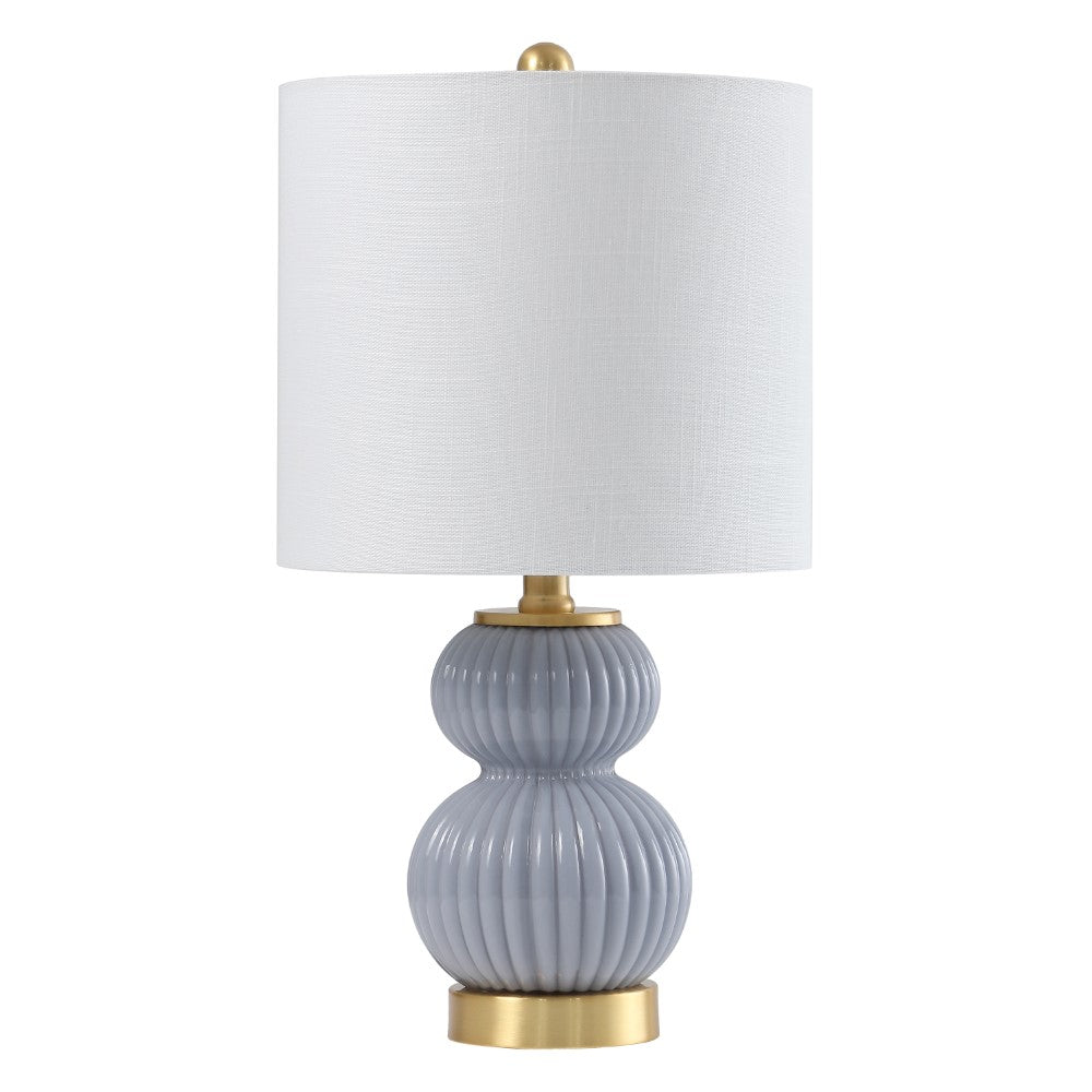 Daisy 20" Ribbed Metal/Glass LED Table Lamp