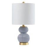 Daisy 20" Ribbed Metal/Glass LED Table Lamp