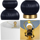 Daisy 20" Ribbed Metal/Glass LED Table Lamp