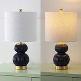 Daisy 20" Ribbed Metal/Glass LED Table Lamp