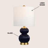 Daisy 20" Ribbed Metal/Glass LED Table Lamp