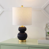 Daisy 20" Ribbed Metal/Glass LED Table Lamp
