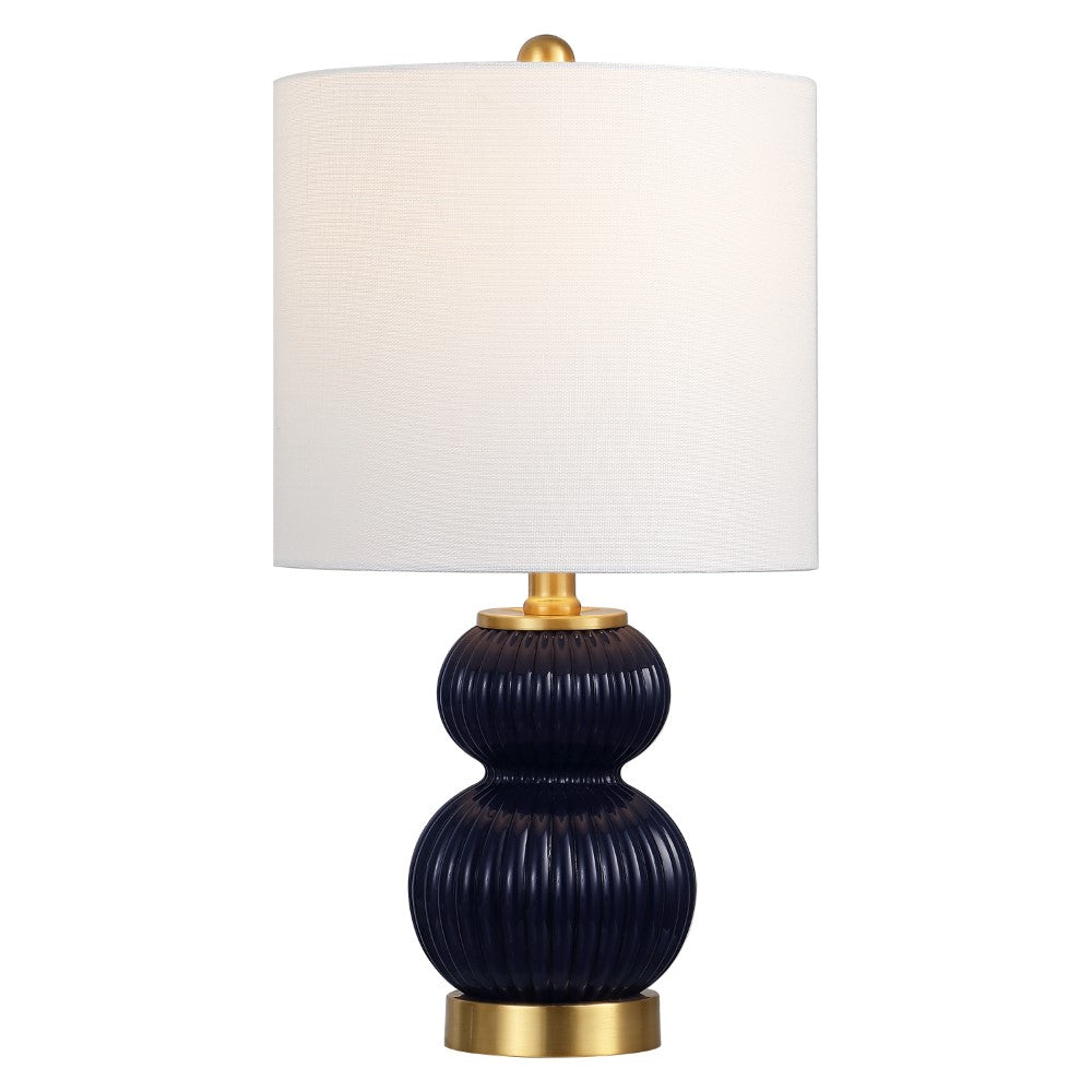Daisy 20" Ribbed Metal/Glass LED Table Lamp