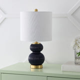 Daisy 20" Ribbed Metal/Glass LED Table Lamp
