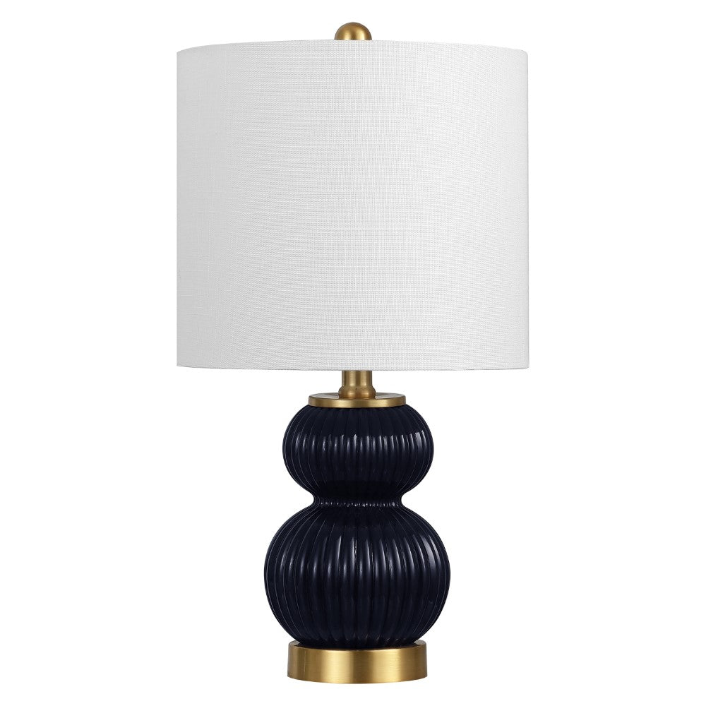 Daisy 20" Ribbed Metal/Glass LED Table Lamp