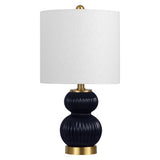 Daisy 20" Ribbed Metal/Glass LED Table Lamp