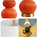 Daisy 20" Ribbed Metal/Glass LED Table Lamp