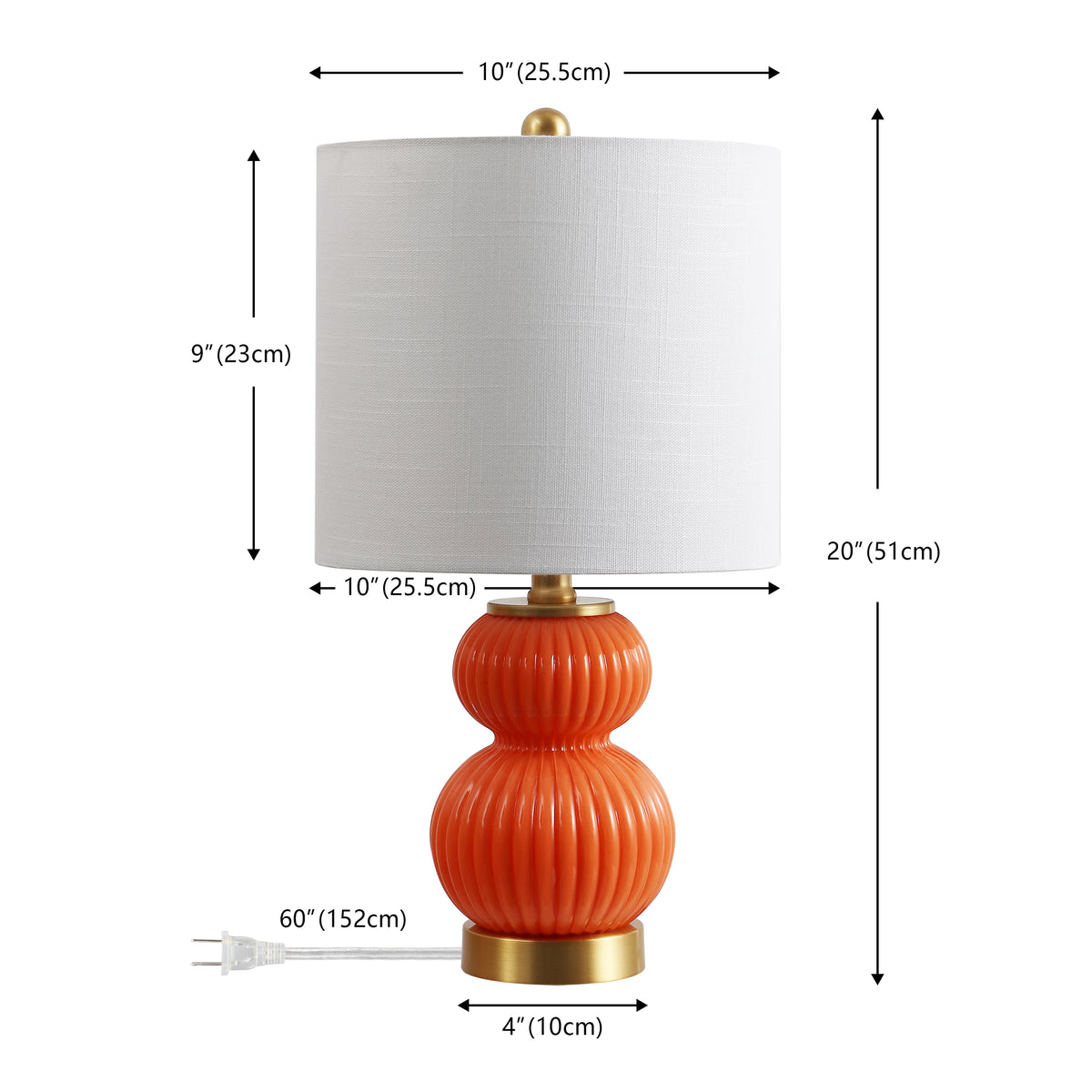Daisy 20" Ribbed Metal/Glass LED Table Lamp