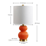 Daisy 20" Ribbed Metal/Glass LED Table Lamp