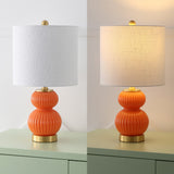 Daisy 20" Ribbed Metal/Glass LED Table Lamp