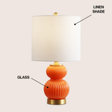 Daisy 20" Ribbed Metal/Glass LED Table Lamp