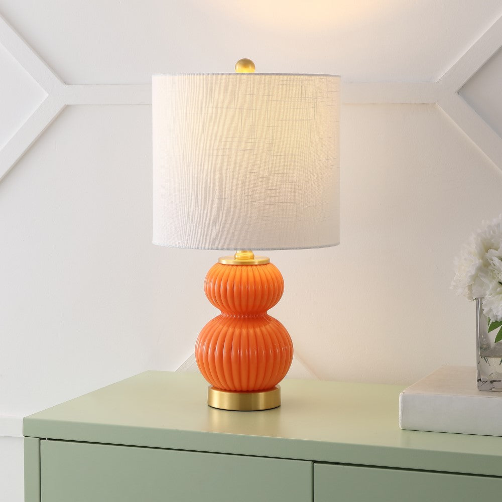 Daisy 20" Ribbed Metal/Glass LED Table Lamp
