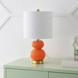 Daisy 20" Ribbed Metal/Glass LED Table Lamp