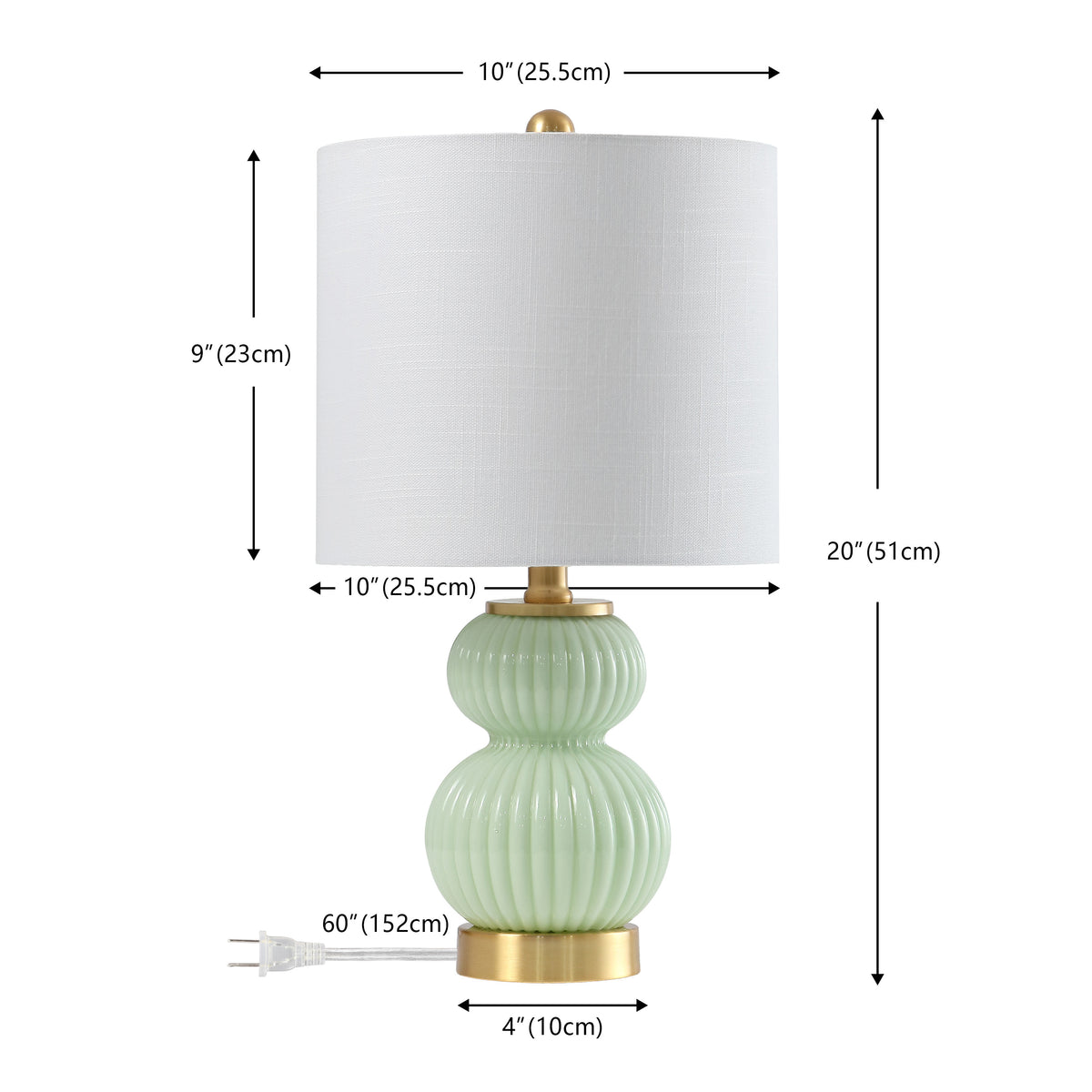Daisy 20" Ribbed Metal/Glass LED Table Lamp