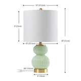 Daisy 20" Ribbed Metal/Glass LED Table Lamp