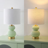 Daisy 20" Ribbed Metal/Glass LED Table Lamp