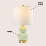 Daisy 20" Ribbed Metal/Glass LED Table Lamp