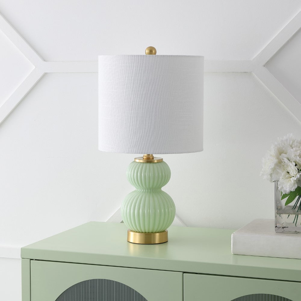 Daisy 20" Ribbed Metal/Glass LED Table Lamp