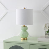 Daisy 20" Ribbed Metal/Glass LED Table Lamp
