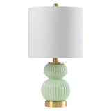 Daisy 20" Ribbed Metal/Glass LED Table Lamp
