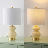 Daisy 20" Ribbed Metal/Glass LED Table Lamp