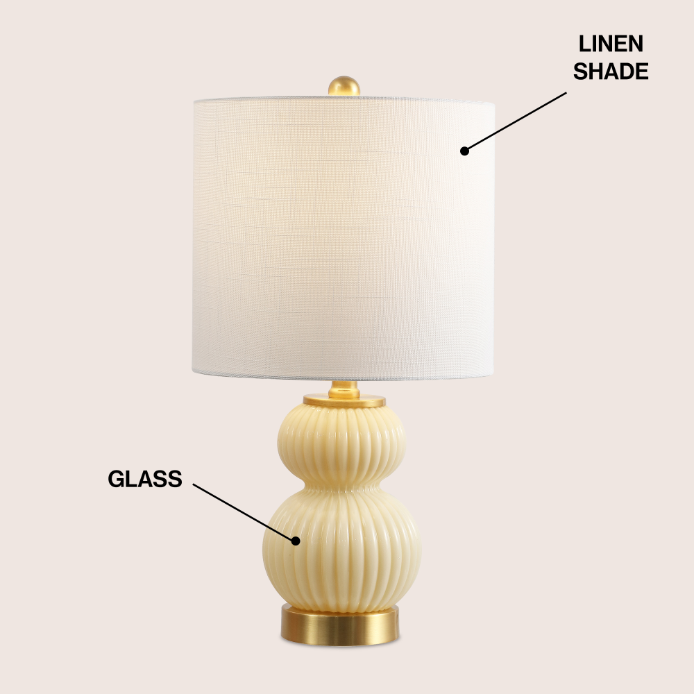 Daisy 20" Ribbed Metal/Glass LED Table Lamp
