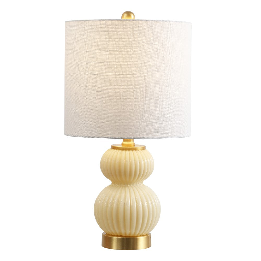 Daisy 20" Ribbed Metal/Glass LED Table Lamp