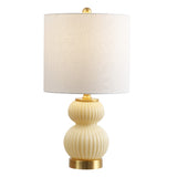 Daisy 20" Ribbed Metal/Glass LED Table Lamp