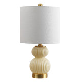 Daisy 20" Ribbed Metal/Glass LED Table Lamp