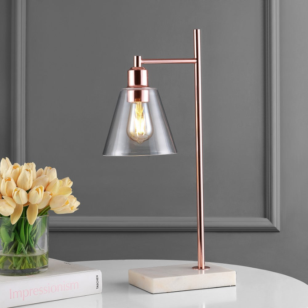 Christie 22.25" Modern Glam Metal/Marble LED Table Lamp