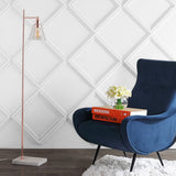 Camus 55" Modern Glam Metal/Marble LED Floor Lamp
