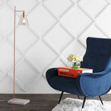 Camus 55" Modern Glam Metal/Marble LED Floor Lamp