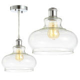 Gingsberry 9.38" Adjustable Iron/Glass Pharmacy LED Pendant