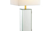 Murtle 27" Mirror/Iron Hidden Jewelry Box Mirrored Column LED Table Lamp